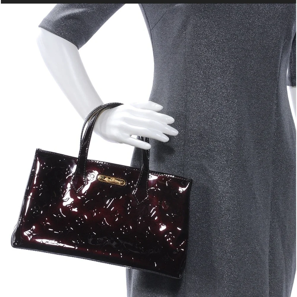 ✨ LOUIS VUITTON ✨ Authentic Monogram Vernis Wilshire PM Handbag Amarante Purple - Picture 3 of 16